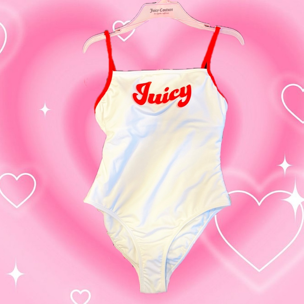 New Juicy Couture Retro Bubble Logo One Piece Swimsuit Size Small